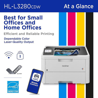 Brother Laser Printer with Standard-Yield Toner 4 Pack C/M/Y/BK