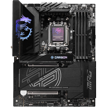 MSI MPG X870E Carbon WiFi AM5 DDR5 ATX Motherboard, USB4, Wi-Fi 7, Gen5 M.2