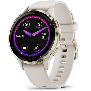 Garmin Venu 3S Fitness GPS Smartwatch Gold Bezel w/ Ivory Case (41mm) - Refurbished