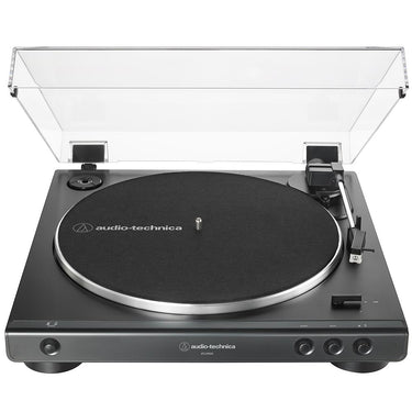 Audio-Technica Fully Automatic Belt-Drive Stereo Turntable Black Speaker Bundle