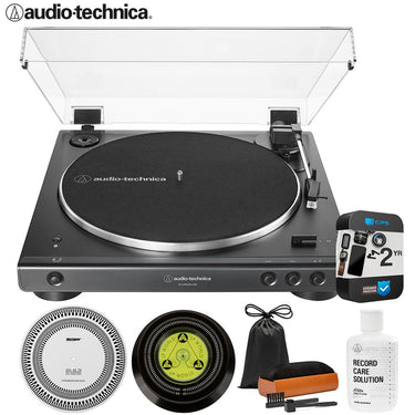 Audio-Technica Belt-Drive Turntable w/ Bluetooth & USB + 2YR Warranty + Record Care Bundle
