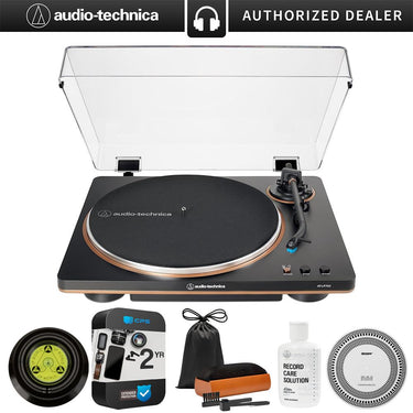 Audio-Technica Fully Automatic Belt-Drive Turntable, Black/Bronze + 2 Year Warranty Pack