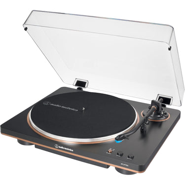 Audio-Technica Fully Automatic Belt-Drive Turntable, Black/Bronze + Studio Monitors, Pair