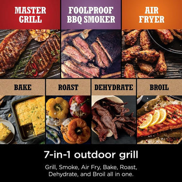 Ninja Woodfire Outdoor Grill and Smoker, Red