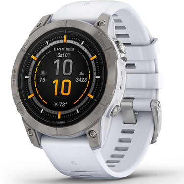 Garmin Epix Pro (Gen 2), 47mm, Sapphire, Titanium, Whitestone w/ Accessories Bundle