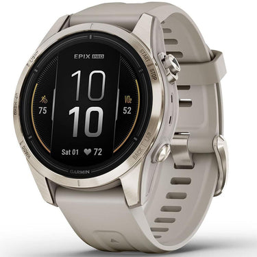 Garmin Epix Pro (Gen 2), 42mm, Sapphire, Soft Gold Steel w/ Accessories Bundle