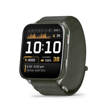 Garmin Venu X1 GPS Smartwatch Bundle, Moss Titanium with Charging Dock + Screen Guards
