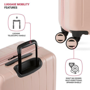 Swiss Gear Wanderlust Pro Lightweight Expandable Spinner 3-Piece Set, Pink (20/24/28)