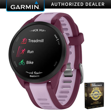 Garmin Forerunner 165 Music Smart Sport Watch Berry+Lilac + 26 Month Protection