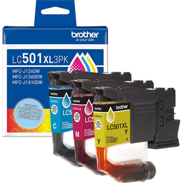 Brother Genuine LC501XL3PK 3-Pack High Yield Color Ink Cartridges C/M/Y 2Pack
