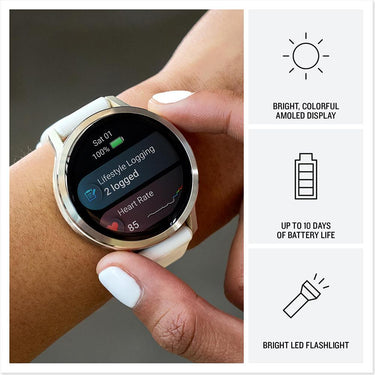 Garmin Venu 4 41mm Health & Fitness GPS Smartwatch Silver + Accessories Bundle