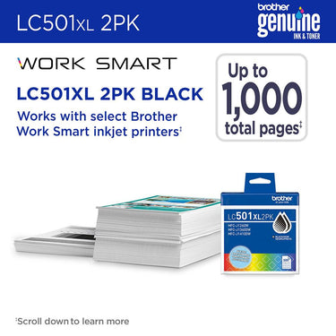 Brother Genuine Twin Pack High Yield Black Ink Cartridges with Printer Softwares