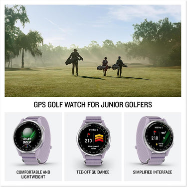 Garmin Approach J1 Silver Aluminum Bezel with Lilac Band + 26 Month Protection