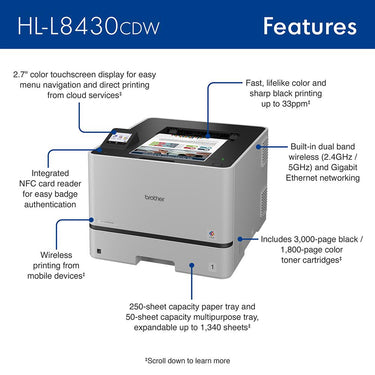Brother Business Color Laser Printer with Wireless Networking