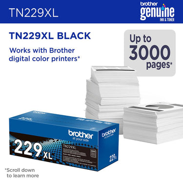 Brother Genuine High Yield Toner Cartridge, Black (TN229XLBK)