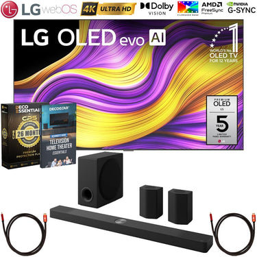 LG 83 Inch G5 Series OLED evo 4K UHD Smart webOS TV with LG Soundbar Bundle
