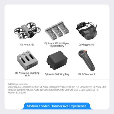 DJI Avata 360 Motion Fly More Combo with Drone, Goggles N3, 3 Batteries