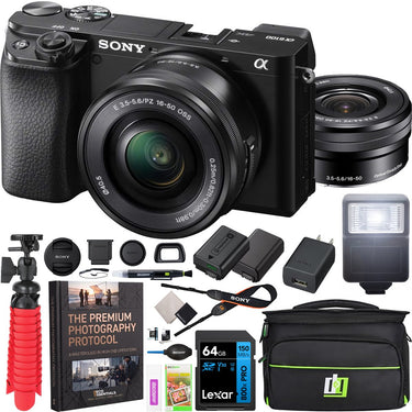 Sony a6100 Mirrorless Camera 4K APS-C ILCE-6100LB 16-50mm Lens Accessory Bundle