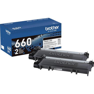 Brother Genuine TN6602PK High Yield 2-Pack Black Toner Cartridge