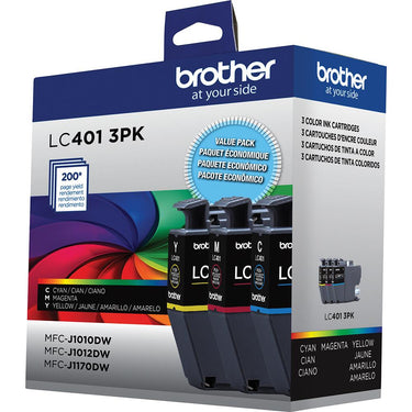 Brother Genuine Standard Yield 3-Pack Color Ink Cartridges with Guide