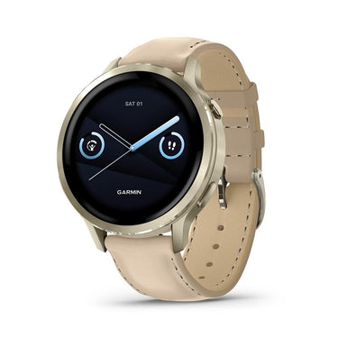 Garmin Venu 4, 41mm Smartwatch Lunar Gold with Sand Band + Metal Bands Bundle