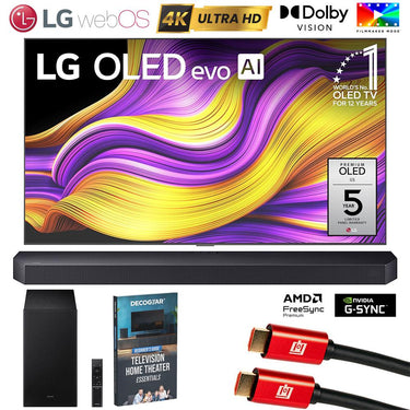 LG 77" G5 OLED evo 4K UHD Smart webOS TV (2025) w/Soundbar +Subwoofer Bundle