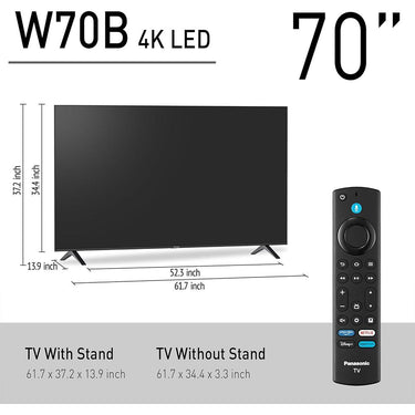 Panasonic W70 Series 70" LED 4K UHD Smart Fire TV w/ Samsung All-in-One Soundbar