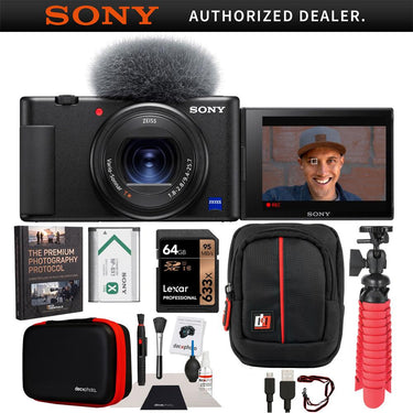 Sony ZV-1 Compact Digital Vlogging 4K Video Camera Content Creators & Vloggers Bundle