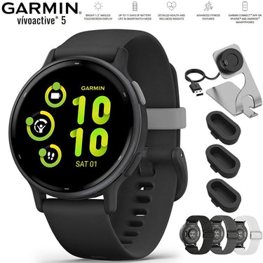 Garmin Vivoactive 5 Fitness Smartwatch Black with Nylon Band Bundle