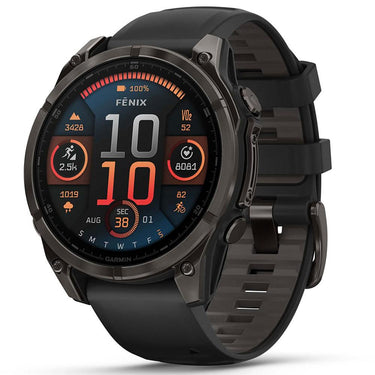 Garmin Fenix 8 47 mm AMOLED Sapphire Carbon Gray with Black Band + Bands Bundle