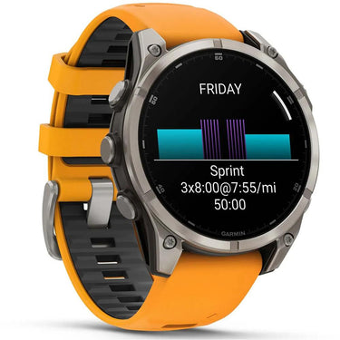 Garmin Fenix 8 47 mm AMOLED SapphireTitanium with Orange Band + Bands Bundle
