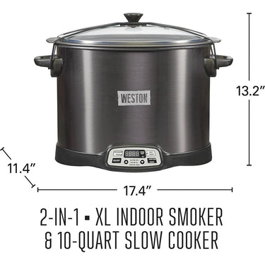 Weston 2-in-1 XL Programmable Slow Cooker and Electric Indoor Smoker (03-2601-W)