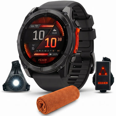 Garmin Fenix 8 51 mm, AMOLED Slate Gray with Black Silicone Band + Accessories Bundle