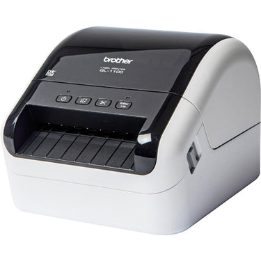 Brother QL-1100 Wide Format Monochrome Label Printer w/ Deco Essentials Guide Bundle