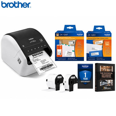 Brother Wide Format Wireless Monochrome Label Printer w/ Deco Essentials Guide Bundle