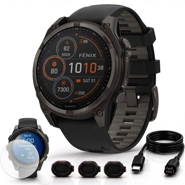 Garmin Fenix 8 47mm Smartwatch, Solar Sapphire + Accessories Bundle