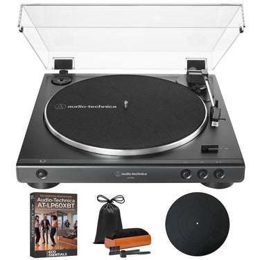 Audio-Technica Fully Automatic Belt-Drive Stereo Turntable, Black w/ Deco Gear Master Guide