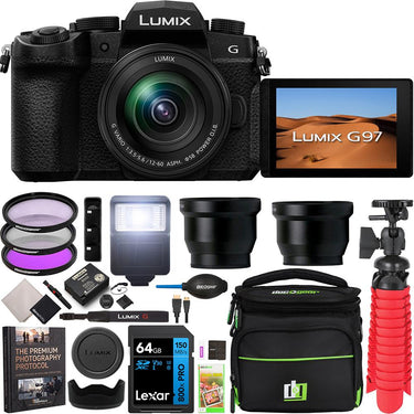 Panasonic LUMIX G97 Mirrorless Camera with 12-60mm Lens Kit DC-G97MK + Accessory Bundle