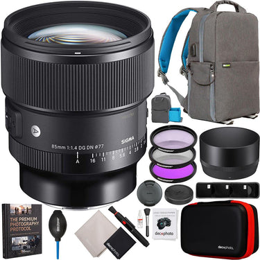 Sigma 85mm F1.4 DG DN Art Lens for Sony E-Mount Full Frame Mirrorless Pro Bundle