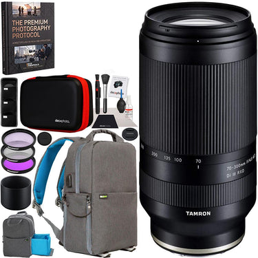 Tamron 70-300mm F4.5-6.3 Di III RXD Lens A047 for Sony E-mount Mirrorless Bundle