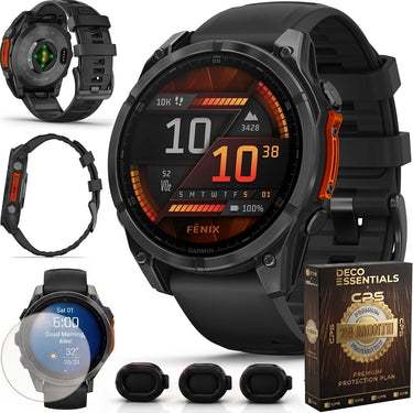 Garmin Fenix 8 47 mm AMOLED Slate Gray with Black Band + 2 Year Warranty Bundle