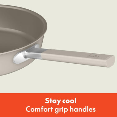 Bella 9 Piece Ceramic Nonstick Cookware Set, Oatmilk (35238-016A)