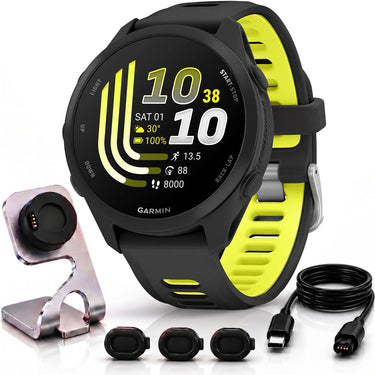 Garmin Forerunner 170 Black/Amp Yellow with Charging Bundle