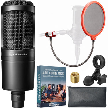 Audio-Technica Cardioid Condenser Studio XLR Microphone w/ Deco Gear Master Guide