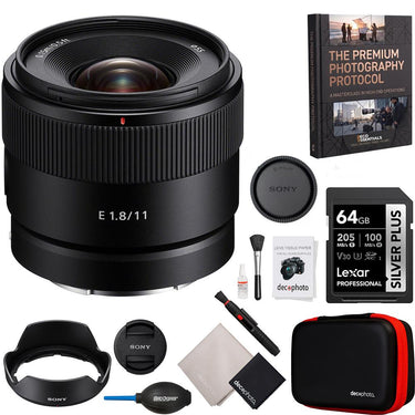 Sony E 11mm F1.8 APS-C Ultra-Wide-Angle Prime Lens w/ Accessory + Software Bundle