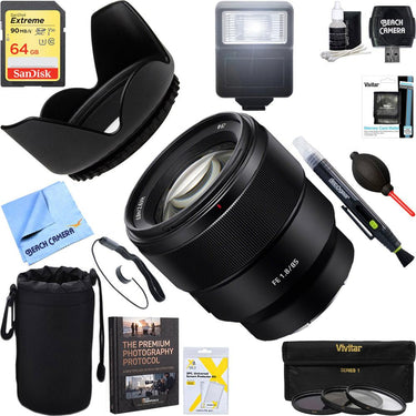 Sony FE 85mm F1.8 Full-frame E-mount Fast Prime Lens + 64GB Ultimate Kit