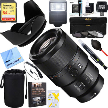 Sony FE 90mm F2.8 Macro G OSS Full-frame E-mount Macro Lens + 64GB Ultimate Kit