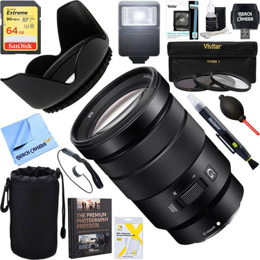 Sony E PZ 18-105mm f/4 G OSS Power Zoom Lens + 64GB Ultimate Kit