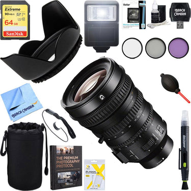 Sony E PZ 18-110mm APS-C / Super 35mm F4 G OSS Power Zoom Lens + 64GB Ultimate Kit