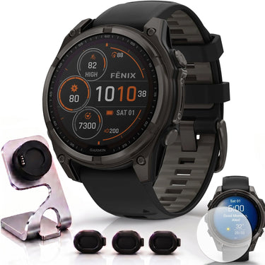 Garmin Fenix 8 47mm Smartwatch, Solar Sapphire + Accessories Bundle